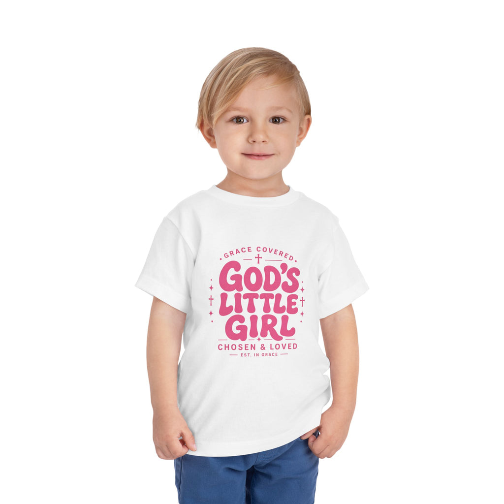 God's Little Girl Toddler Tee — Pink Faith-Based Short Sleeve for Baby Girls