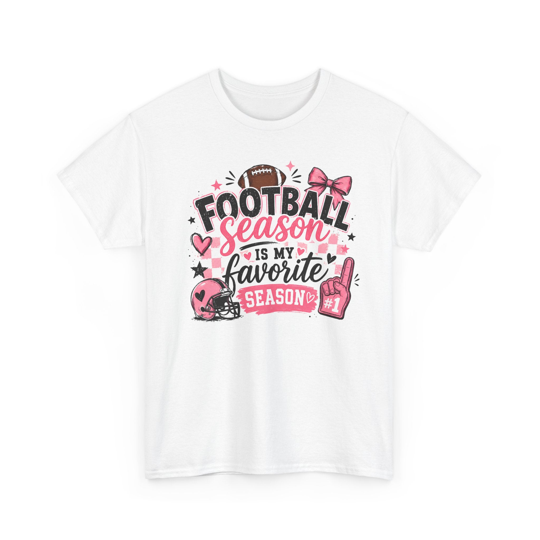 Football Season Is My Favorite Season T-Shirt — Pink Cheer Fan Tee