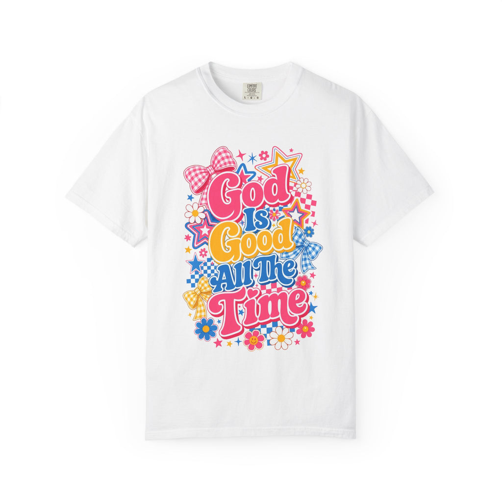 God Is Good All The Time T-Shirt — Retro Floral Christian Tee