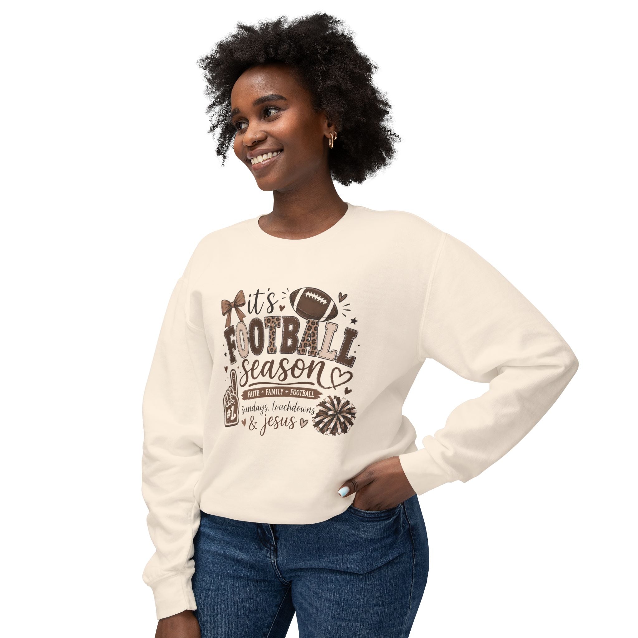 Football Season Crewneck Sweatshirt — "It's Football Season" Game Day Pullover