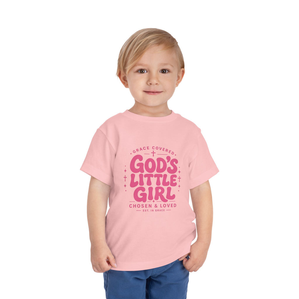 God's Little Girl Toddler Tee — Pink Faith-Based Short Sleeve for Baby Girls