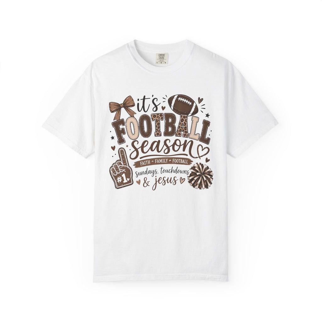 Football Season T-Shirt — "It's Football Season" Family, Touchdowns & Jesus Tee