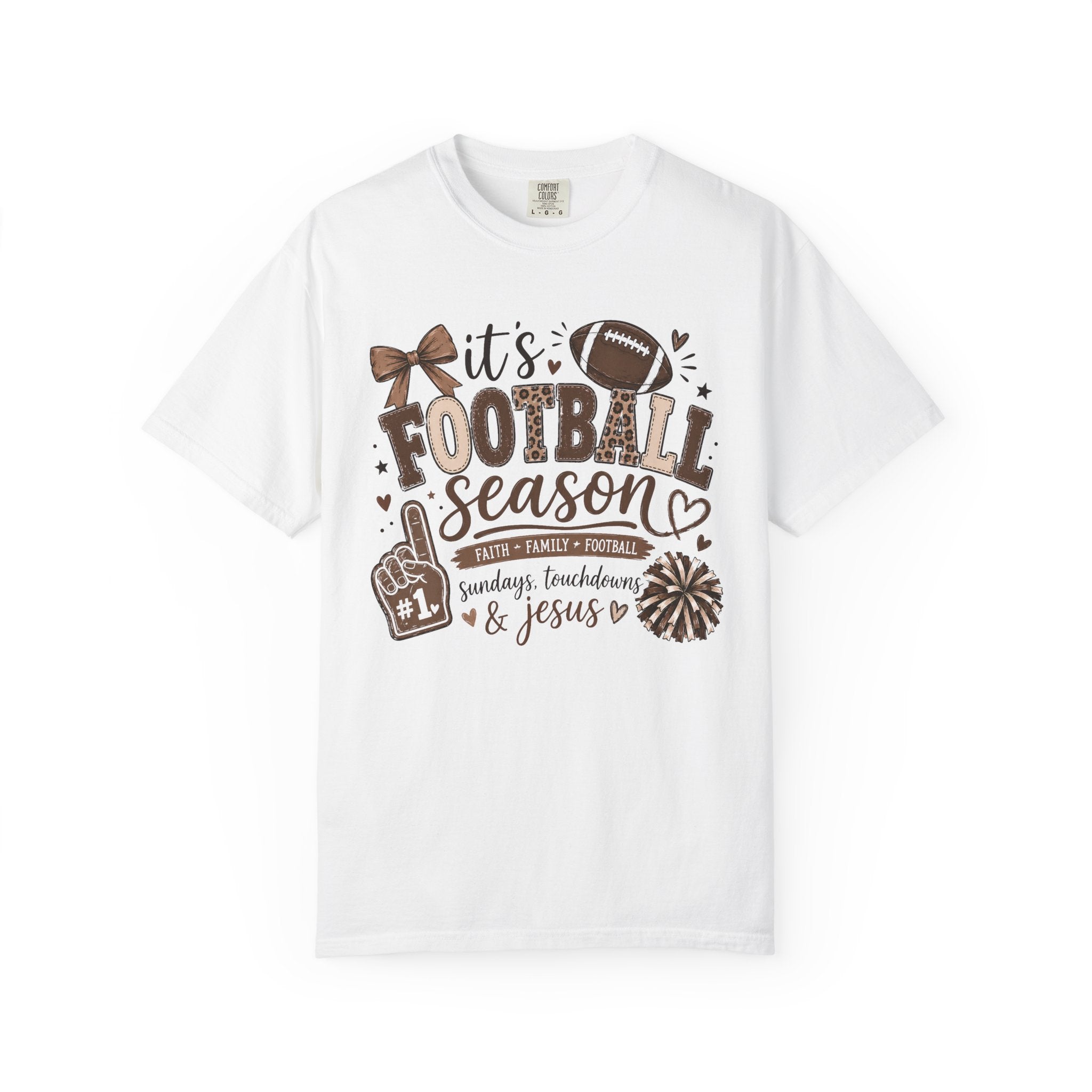 Football Season T-Shirt — "It's Football Season" Family, Touchdowns & Jesus Tee