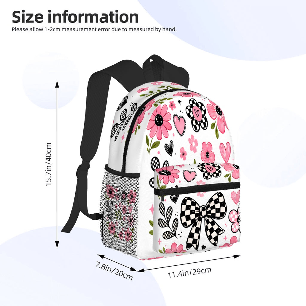 Floral Checkered Backpack