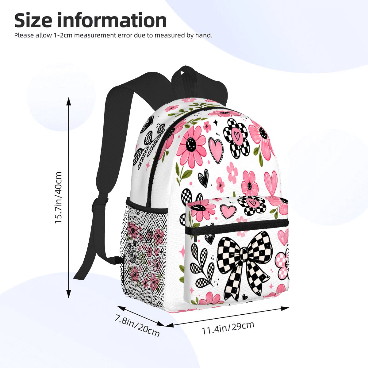 Floral Checkered Backpack