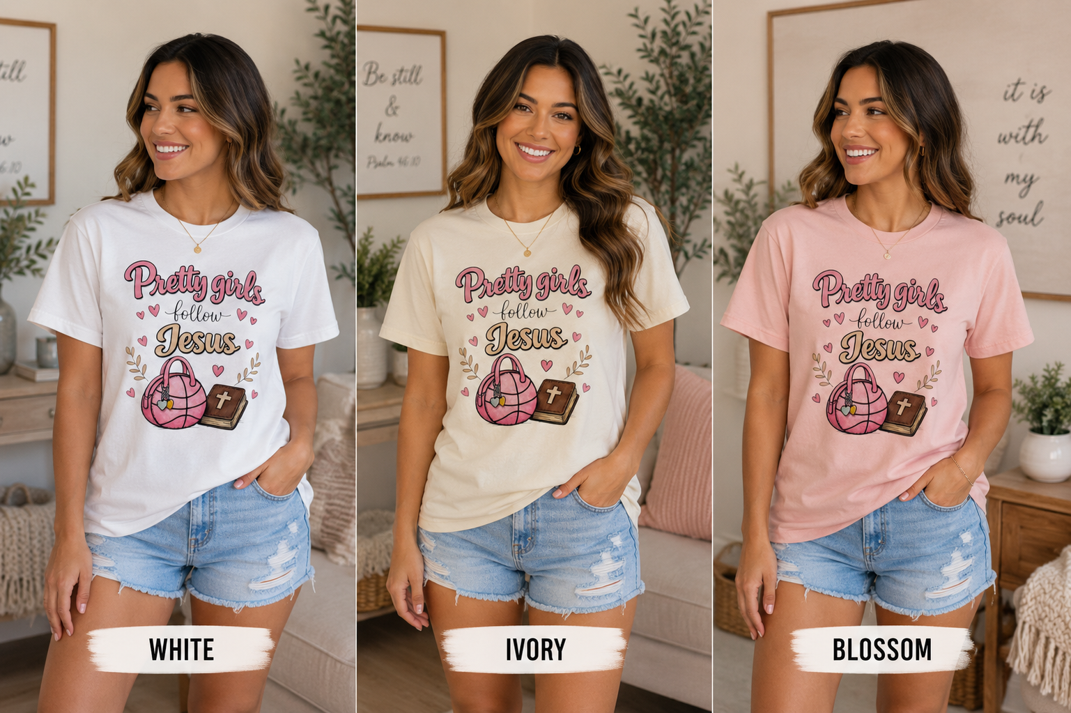 Pretty Girls Follow Jesus Graphic T-Shirt