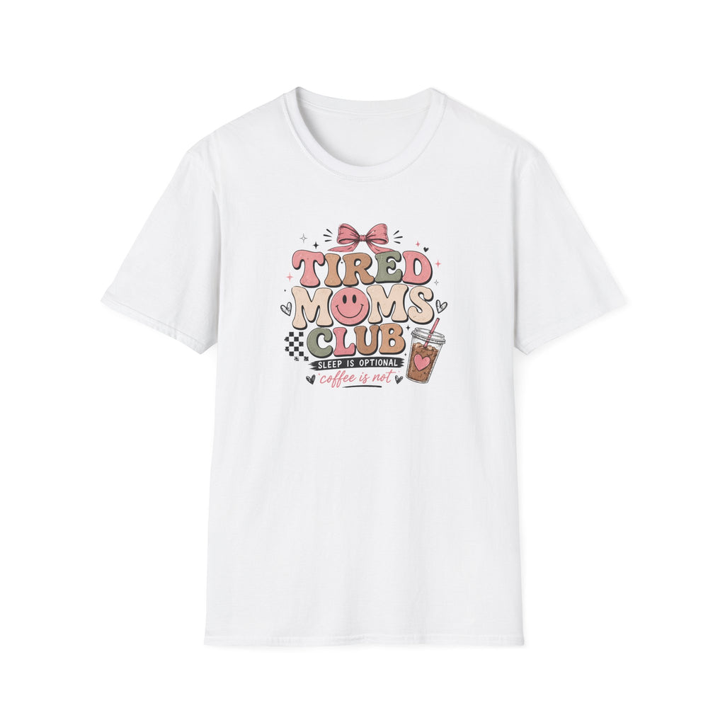 Tired Moms Club T‑Shirt — Cute Retro Coffee Mom Graphic Tee