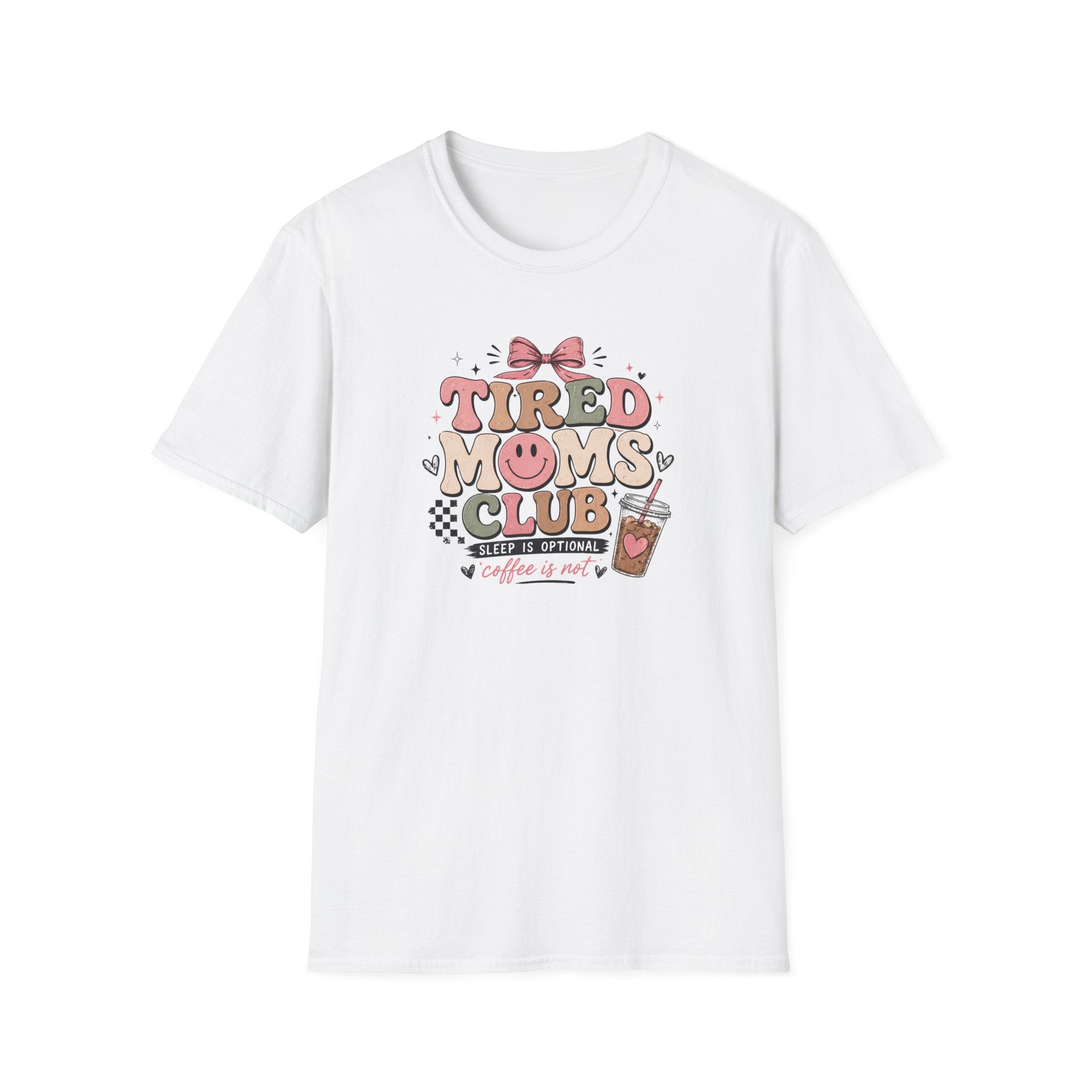 Tired Moms Club T‑Shirt — Cute Retro Coffee Mom Graphic Tee