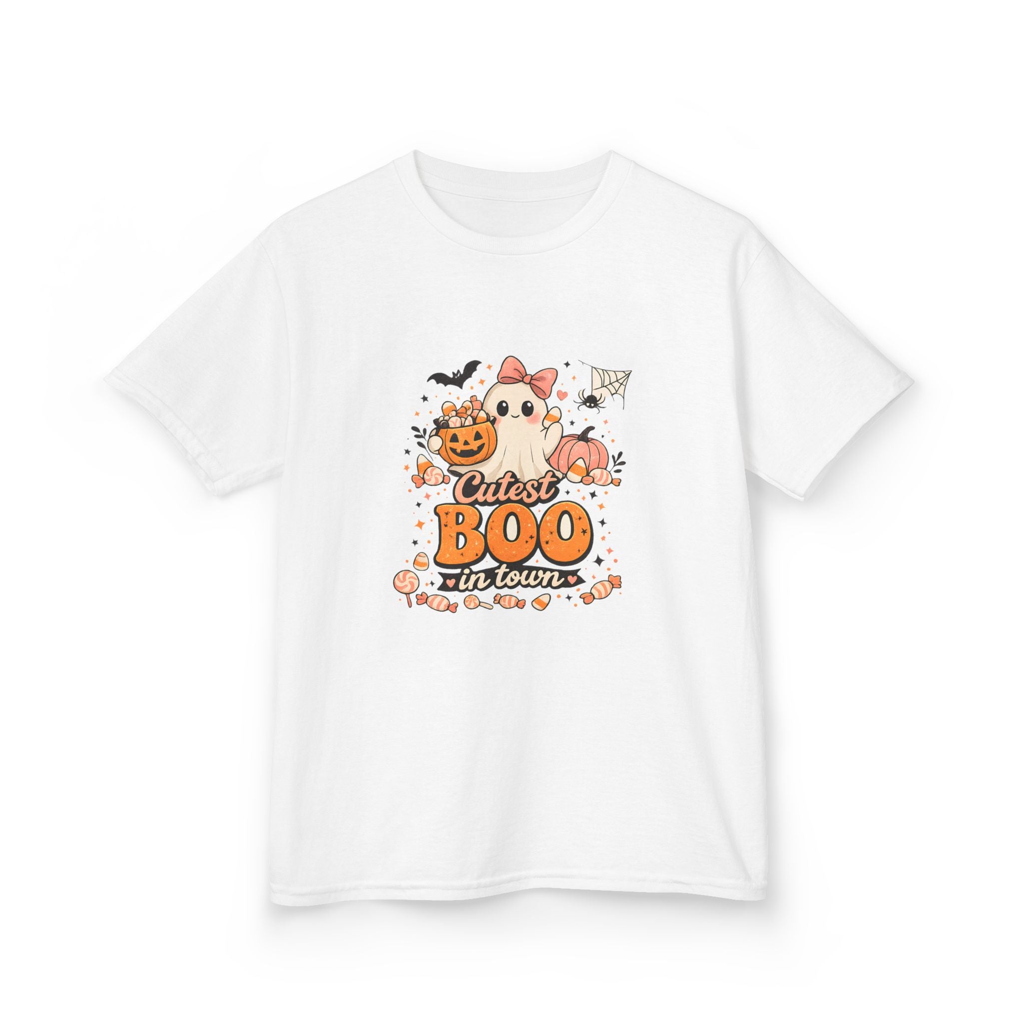 Kids Halloween Tee - Cute Ghost & Pumpkin "Just Boo-tiful" Design