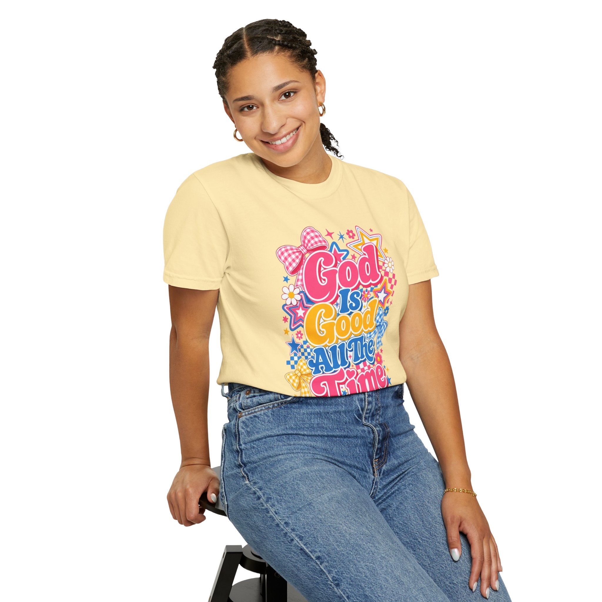 God Is Good All The Time T-Shirt — Retro Floral Christian Tee