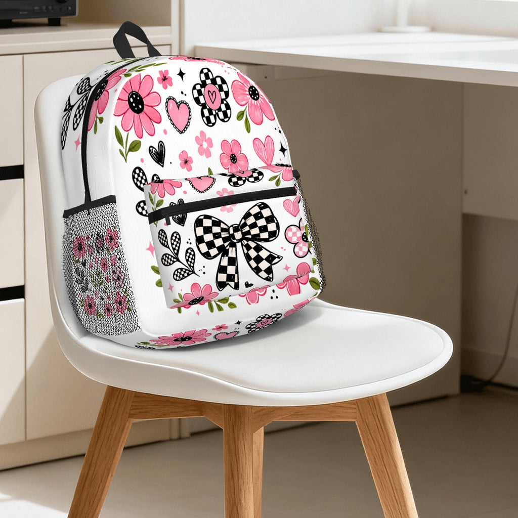 Floral Checkered Backpack