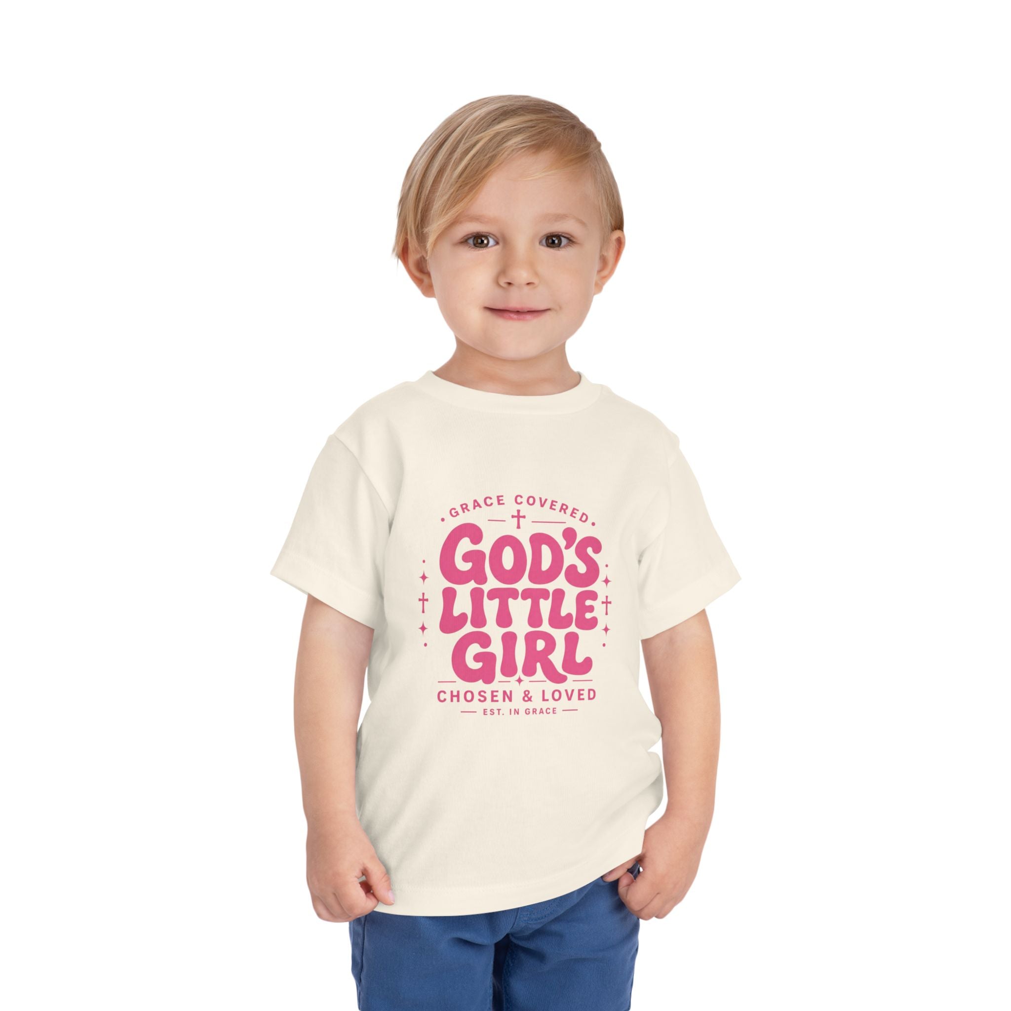 God's Little Girl Toddler Tee — Pink Faith-Based Short Sleeve for Baby Girls