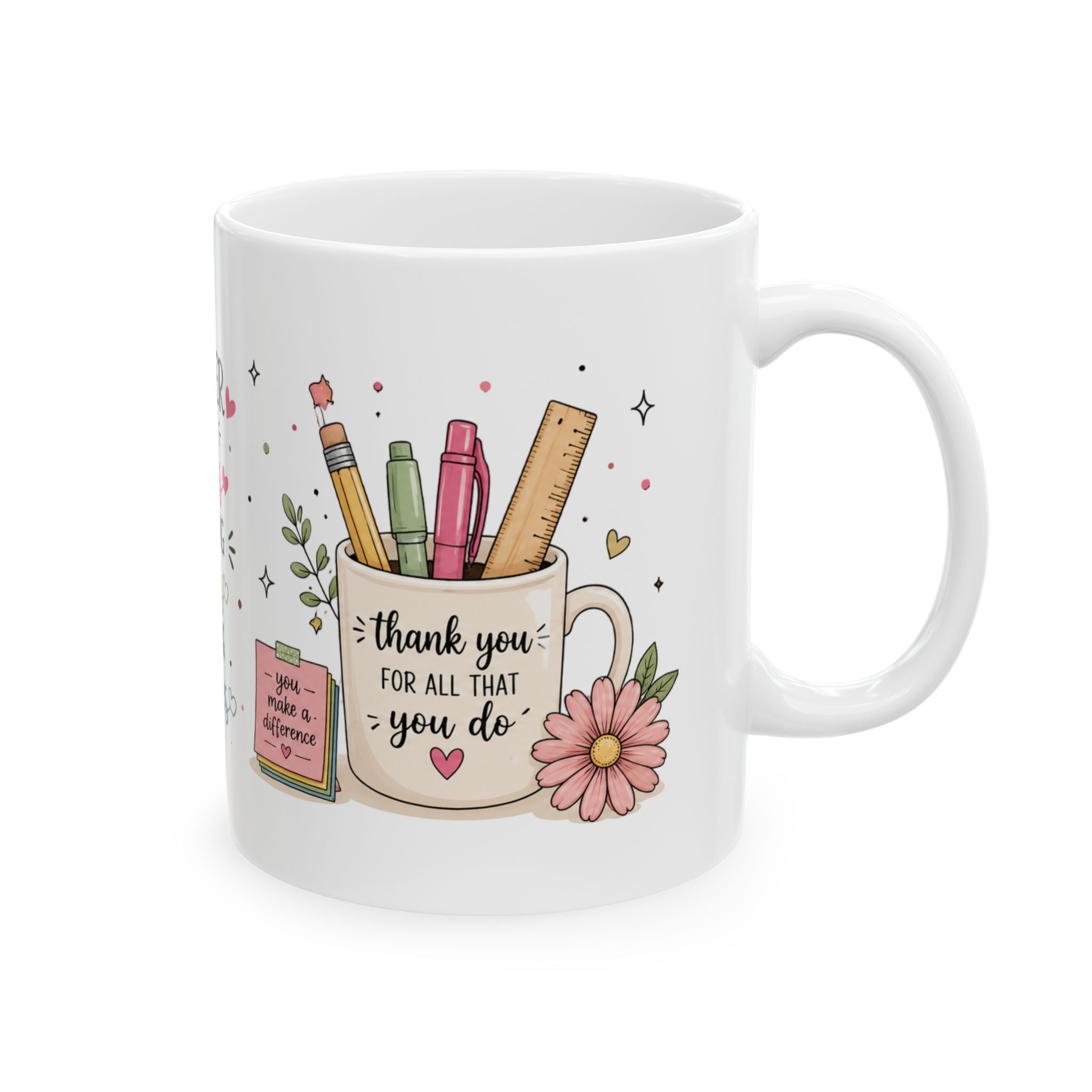 Teacher Appreciation Ceramic Mug — "Teacher: Fueling Minds, Inspiring Hearts, Shaping Futures" (11oz/15oz)