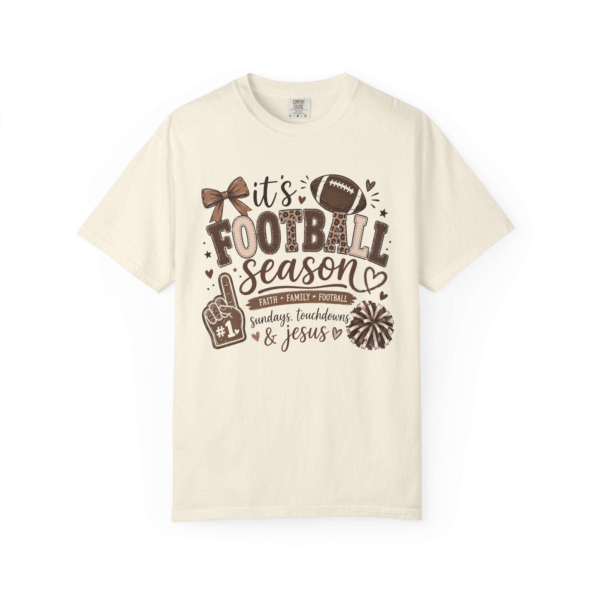 Football Season T-Shirt — "It's Football Season" Family, Touchdowns & Jesus Tee