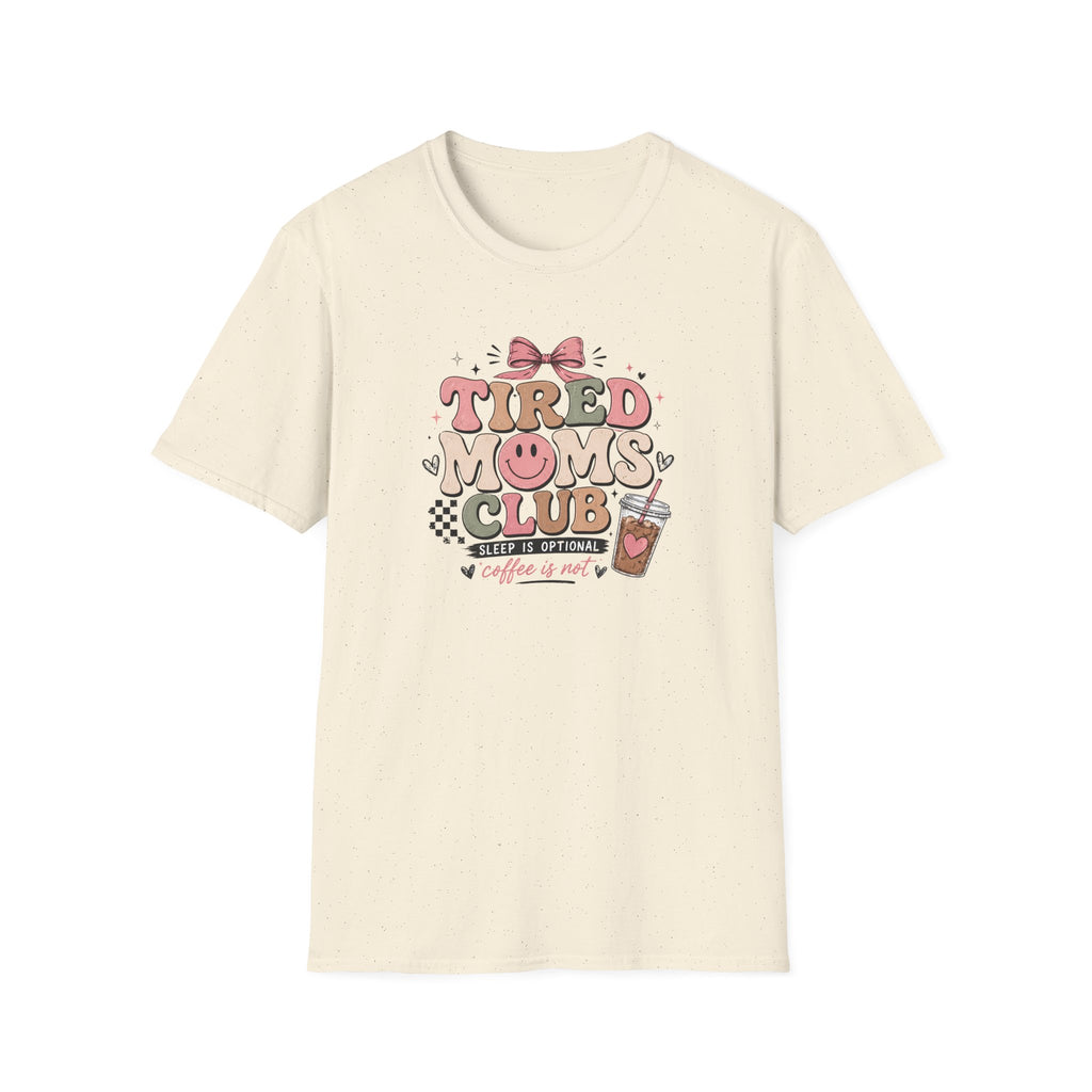 Tired Moms Club T‑Shirt — Cute Retro Coffee Mom Graphic Tee