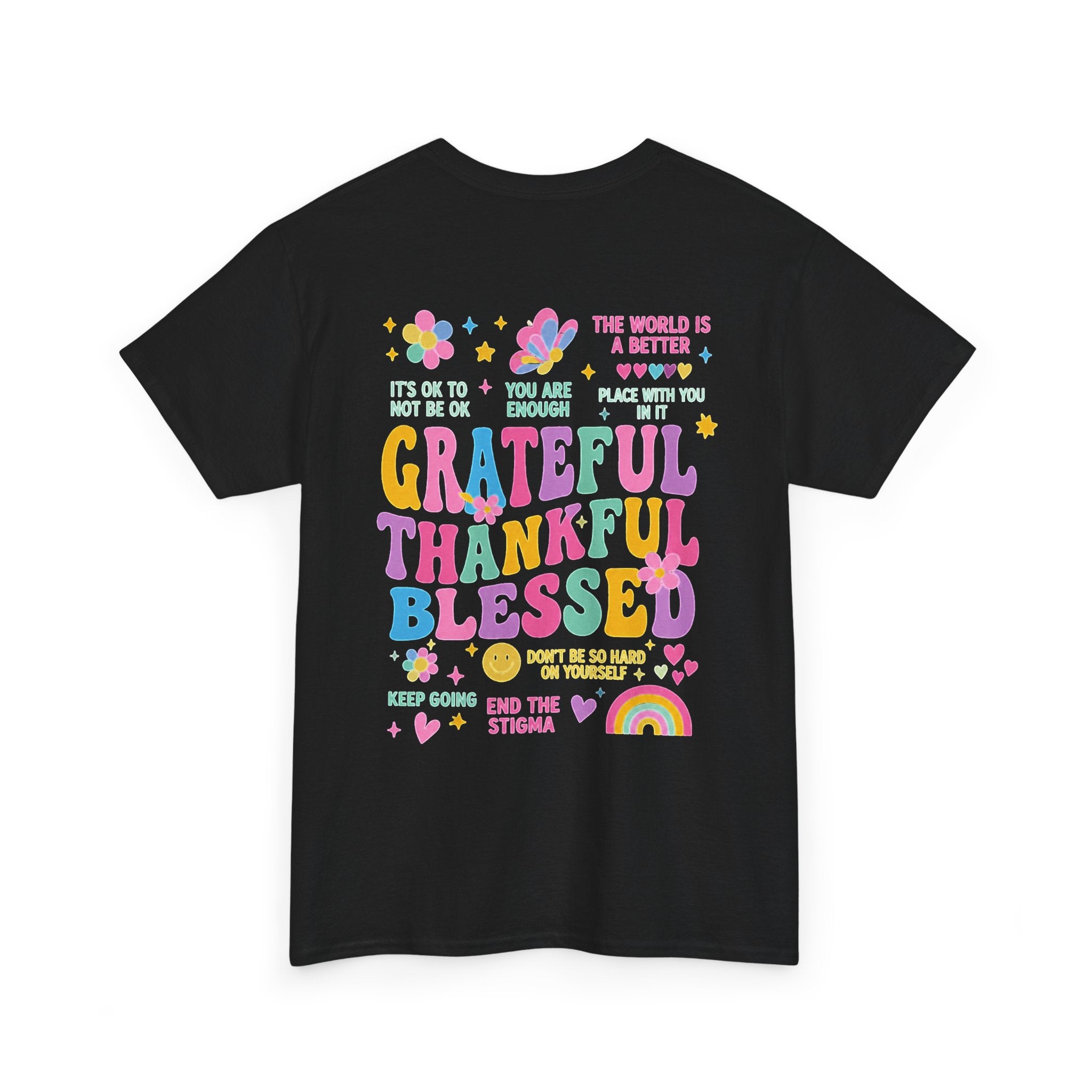 Grateful Thankful Blessed Retro Smile Tee