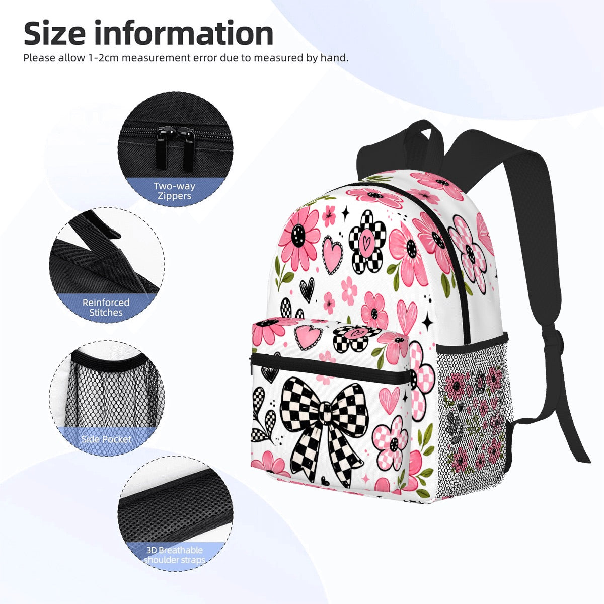 Floral Checkered Backpack
