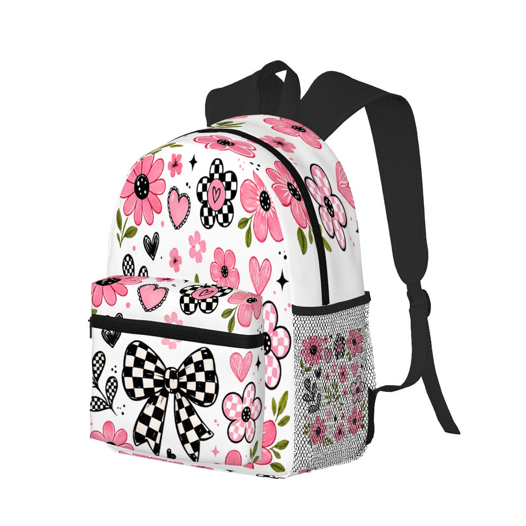Floral Checkered Backpack